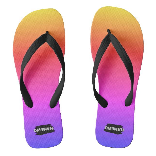 Flip-Flops with a Gradient Rainbow Colour Design Jandals (Footbed)