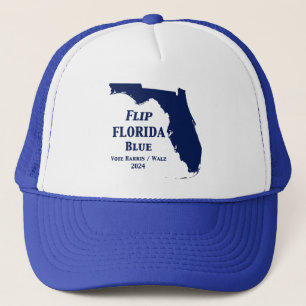 Flip Florida Blue in 2024 Square Sticker Trucker Hat