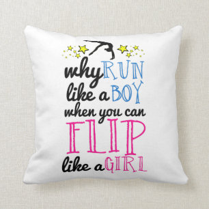 Flip Like a Girl Empowerment Gymnastics Cushion