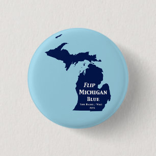 Flip Michigan Blue in 2024 3 Cm Round Badge