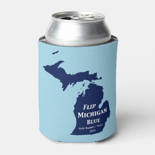 Flip Michigan Blue in 2024 Can Cooler (Can Front)