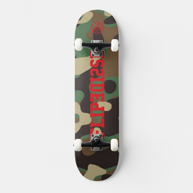 Flip Side For The Real Skateboarders Camo Skateboard (Front)