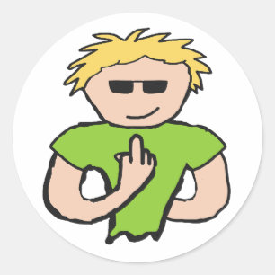 Flip The Bird Classic Round Sticker