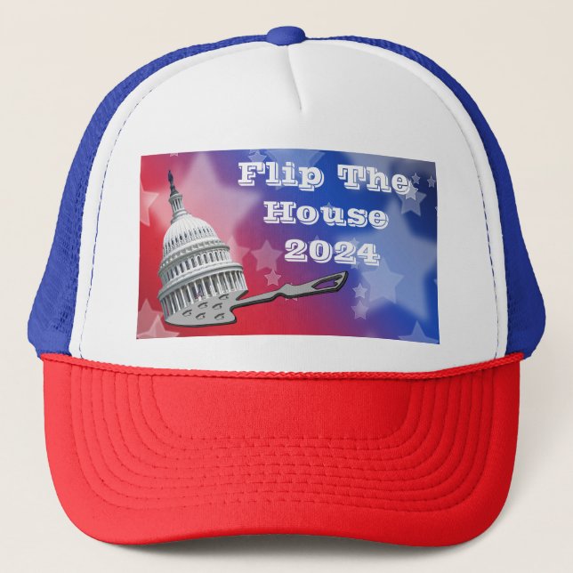 Flip The House Vote Blue 2024 Trucker Hat (Front)