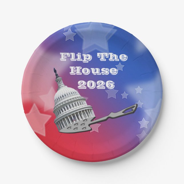 Flip The House Vote Blue 2026 Paper Plate (Front)