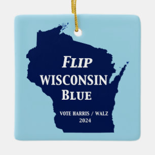 Flip Wisconsin Blue in 2024 Ceramic Ornament