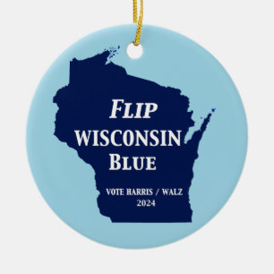 Flip Wisconsin Blue in 2024 Ceramic Tree Decoration