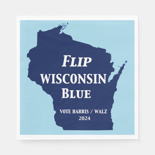 Flip Wisconsin Blue in 2024 Napkin (Front)