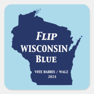 Flip Wisconsin Blue in 2024 Square Sticker