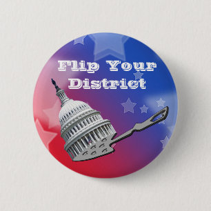 Flip Your District Vote 2026 6 Cm Round Badge