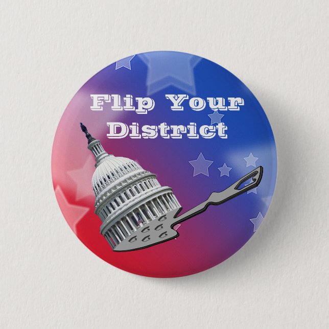 Flip Your District Vote 2026 6 Cm Round Badge (Front)