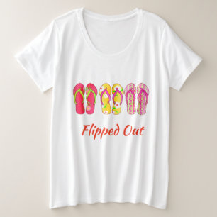 Flipped Out Flip Flop Womens Sum Plus Size t-Shirt