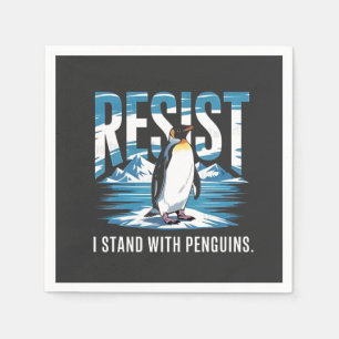 Flipped Up I Stand with the Penguins Napkin