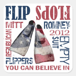 Flippers for Romney Sticker