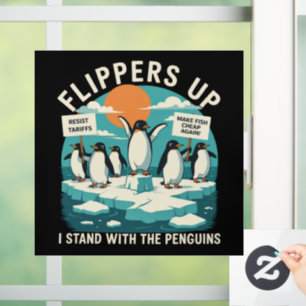 Flippers Up I Stand With Penguins Funny Resist