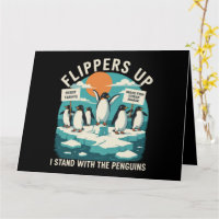 Flippers Up I Stand With Penguins Funny Resist