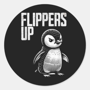Flippers Up Penguin Resistance Subtle Anti Protest Classic Round Sticker