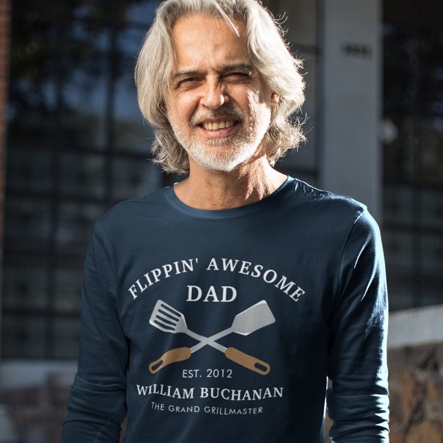 Flippin Awesome Dad BBQ Father Personalised T-Shirt (Flippin Awesome Dad BBQ Father Personalized T-Shirt)