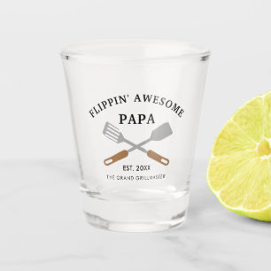 Flippin Awesome Papa BBQ Gag Shot Glass