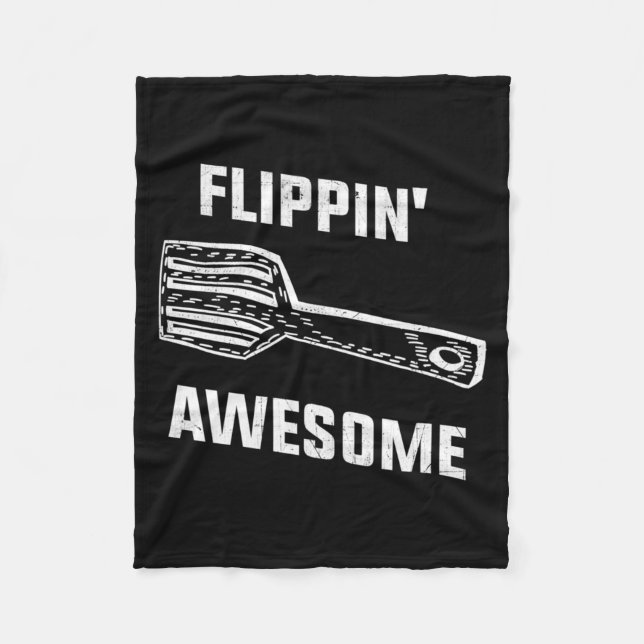 Flippin Awesome Spatula - Funny Baker Or Cook Fleece Blanket (Front)