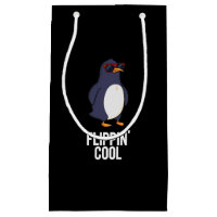 Flippin Cool Funny Penguin Pun Dark BG