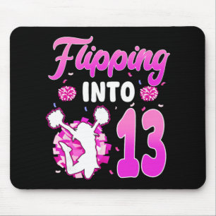 Flipping Into 13 Cheerleader 13th Birthday Girl Ch Mouse Pad