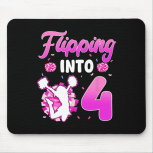 Flipping Into 4 Cheerleader 4th Birthday Girl Chee Mouse Pad