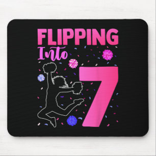 Flipping Into 7 Cheerleader 7th Birthday Girl Chee Mouse Pad