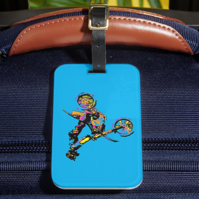 Flipping Out! - Freestyle Motocross Stunt Luggage Tag (Front Insitu 2)