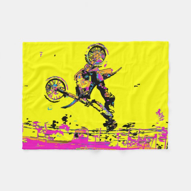 Flipping Out! - Freestyle Motocross Tricks Fleece Blanket (Front (Horizontal))