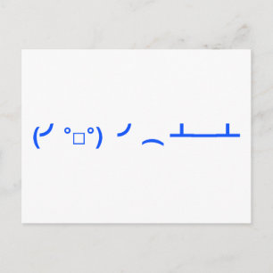 Flipping Tables Emoticon Meme Postcard