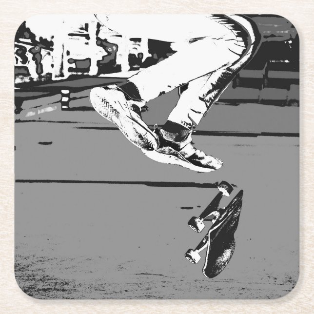 Flipping the Board  Square Paper Coaster (Front)