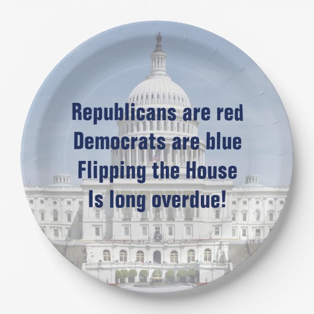 Flipping The House of Representatives Paper Plate (Front)