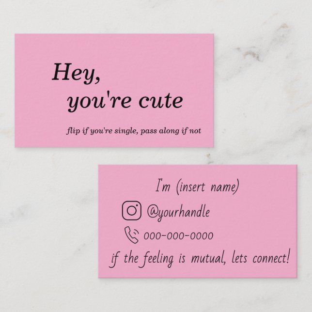 Flirt and Connect Cards (Front/Back)
