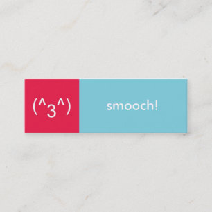 Flirt card red blue smooch emoticon text message