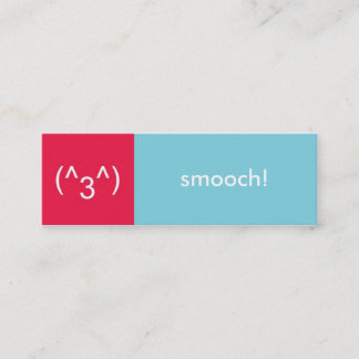 Flirt card red blue smooch emoticon text message