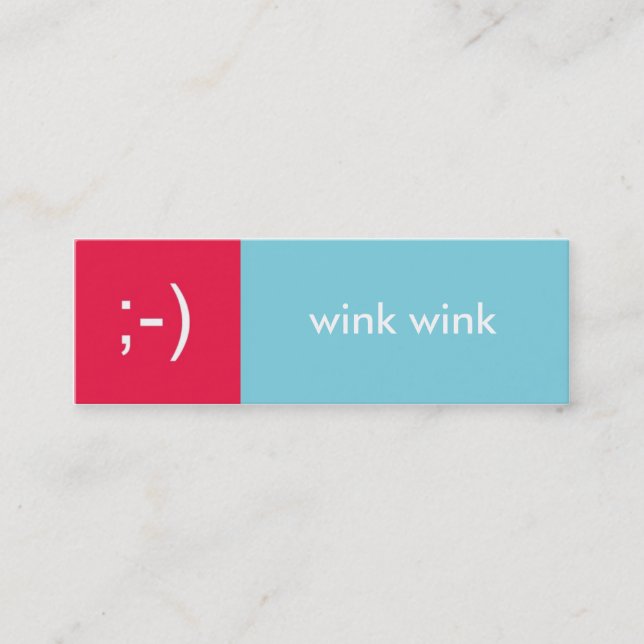 Flirt card red blue wink emoticon text message (Front)
