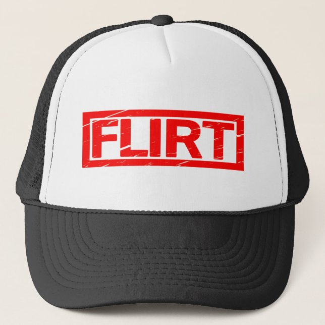 Flirt Stamp Trucker Hat (Front)