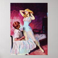 Flirting Couple Vintage Pulp Magazine Cover Art