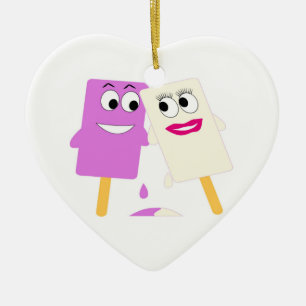 FLIRTING ICE CREAM POPS CERAMIC TREE DECORATION