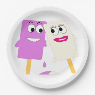 FLIRTING ICE CREAM POPS PAPER PLATE