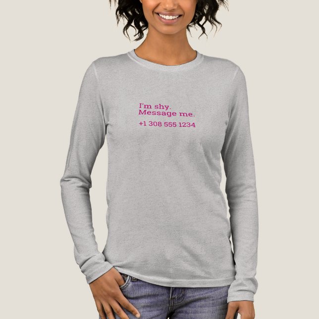 Flirting Introverts Shy Message me Number Tri-Blend Shirt (Front)
