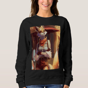 Flirty Anthro Furry Fox Girl CasualClothing Dapple Sweatshirt