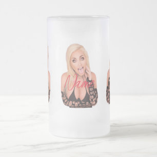 Flirty blonde Thunder_Cove Frosted Glass Beer Mug