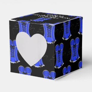 Flirty Blue Corset Heart Favour Box