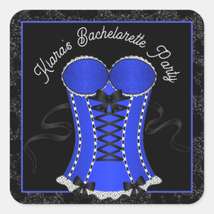Flirty Blue Corset Square Sticker