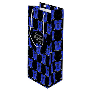 Flirty Blue Corset Wine Gift Bag