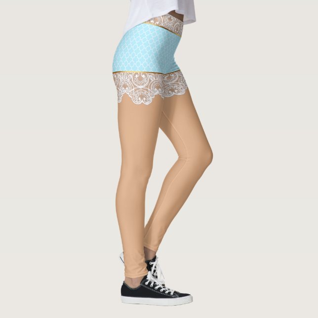 Flirty Blue Lace Skirt for Woman Leggings (Right)