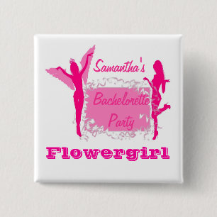Flirty brides bachelorette party 15 cm square badge