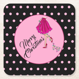 Flirty Christmas Paper Coaster